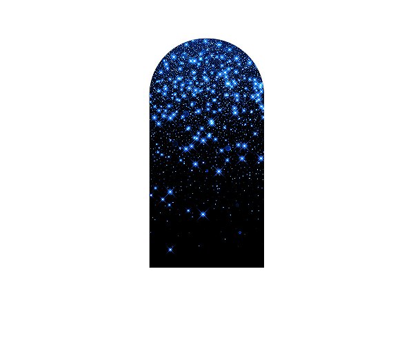 Painel Romano Veste Fácil 1,00x2,00 - Preto Efeito Glitter Azul Caindo 017