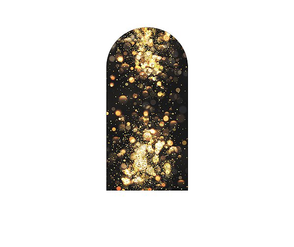 Painel Romano Veste Fácil 1,00x2,00 - Preto Efeito Luzes Douradas 019