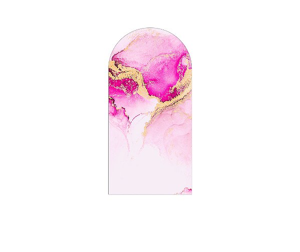 Painel Romano Veste Fácil 1,00x2,00 - Efeito Mármore Pink e Dourado 026