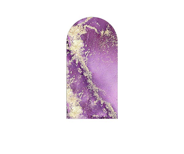 Painel Romano Veste Fácil 1,00x2,00 - Efeito Mármore Roxo e Dourado 057