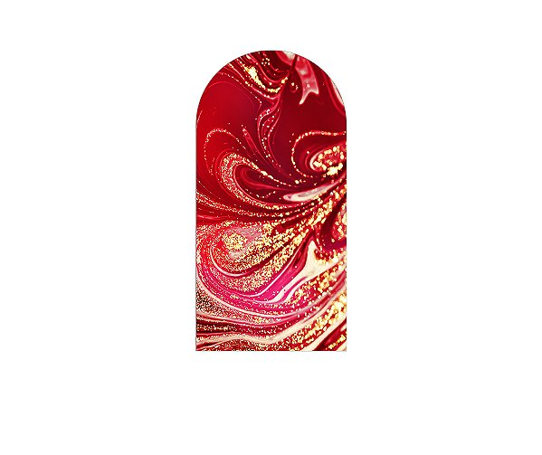 Painel Romano Veste Fácil 1,00x2,00 - Ondulações Vermelho e Dourado 060