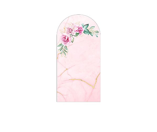 Painel Romano Veste Fácil 1,00x2,00 - Efeito Mármore Floral Rosa 069