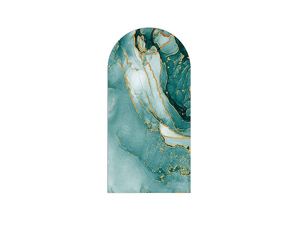 Painel Romano Veste Fácil 1,00x2,00 - Efeito Mármore Verde e Dourado 100