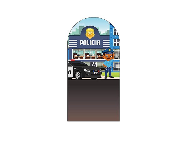 Painel Romano Veste Fácil 1,00x2,00 - Menino Carro de Policia 013
