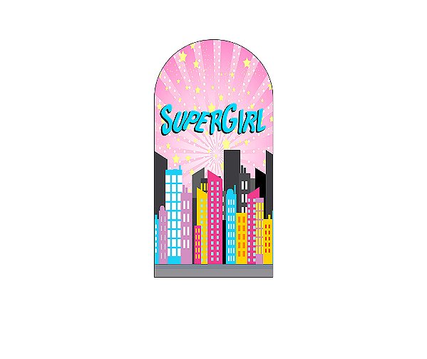 Painel Romano Veste Fácil 1,00x2,00 - SuperGirl HQ Cute Rosa 022