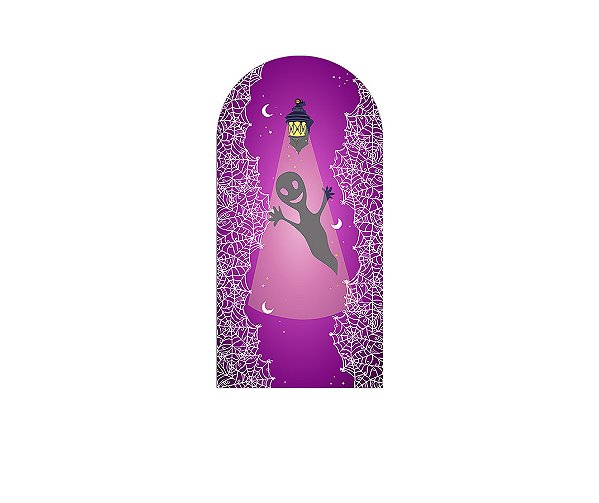 Painel Romano Veste Fácil 1,00x2,00 - Halloween Casa da Bruxa Roxo 014