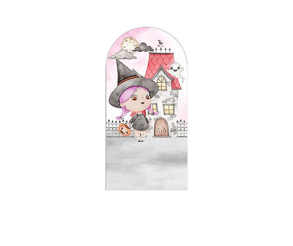 Painel Romano Veste Fácil 1,00x2,00 - Halloween Bruxinha Cute 048