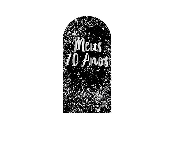 Painel Romano Veste Fácil 1,00x2,00 - Efeito Brilhos Meus 70 Anos Prateado 019