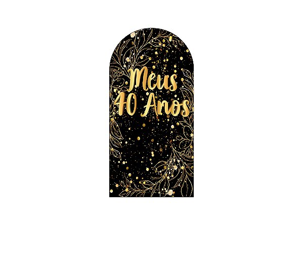 Painel Romano Veste Fácil 1,00x2,00 - Efeito Brilhos Meus 40 Anos Dourado 029