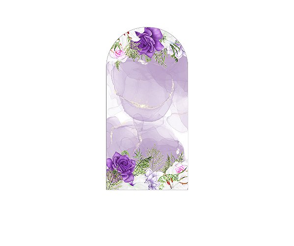 Painel Romano Veste Fácil 1,00x2,00 - Flores Aquarela Lilás 153