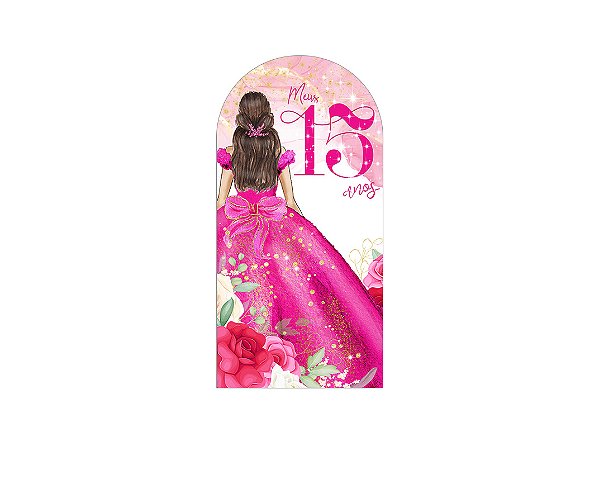 Painel Romano Veste Fácil 1,00x2,00 - 15 Anos Princesa Pink 158