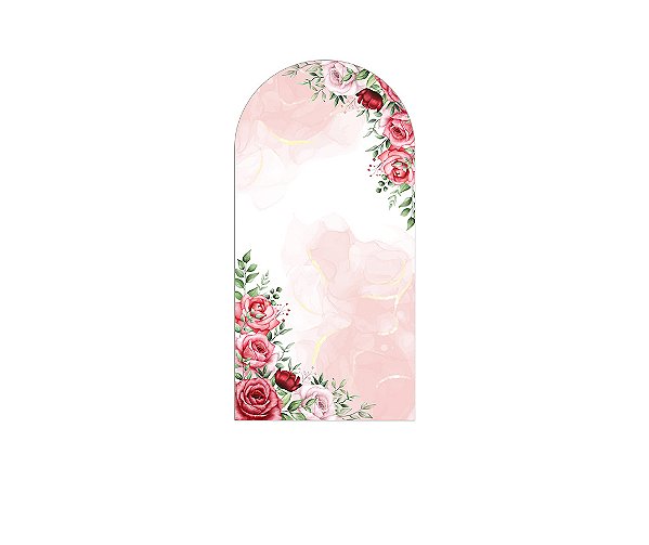 Painel Romano Veste Fácil 1,00x2,00 - Flores Aquarela Vermelha 161