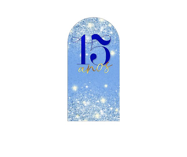 Painel Romano Veste Fácil 1,00x2,00 - 15 Anos Azul Efeito Glitter 201