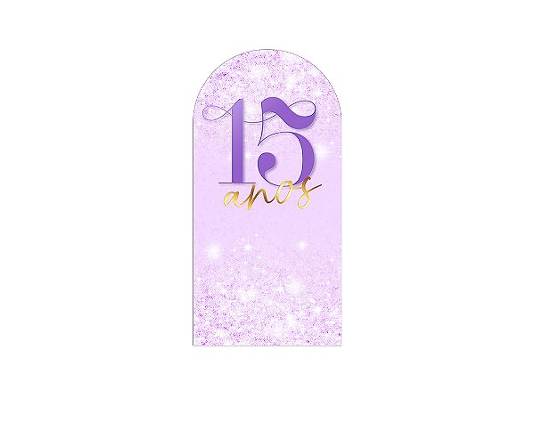 Painel Romano Veste Fácil 1,00x2,00 - 15 Anos Lilás Efeito Glitter 203