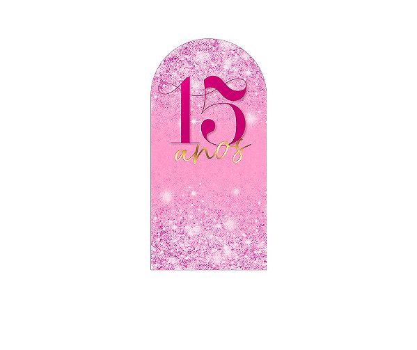 Painel Romano Veste Fácil 1,00x2,00 - 15 Anos Pink Efeito Glitter 205