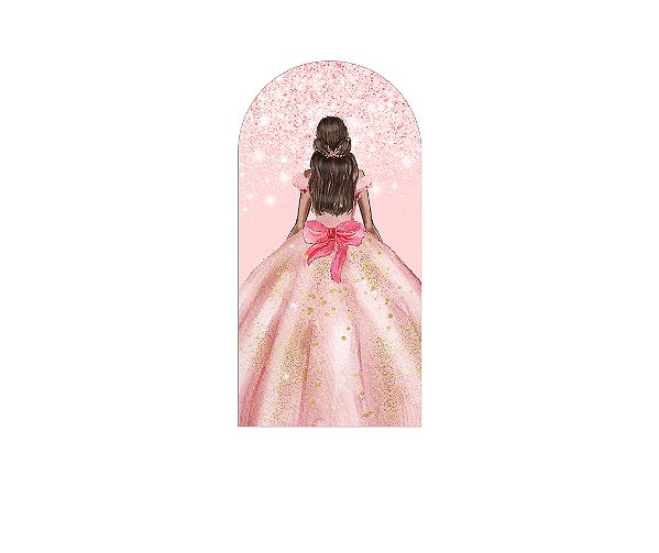 Painel Romano Veste Fácil 1,00x2,00 - Princesa Rosa Suave Efeito Glitter 206