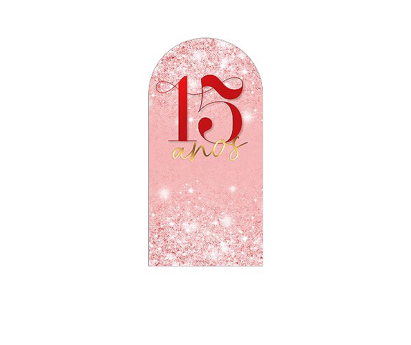 Painel Romano Veste Fácil 1,00x2,00 - 15 Anos Vermelho Efeito Glitter 209