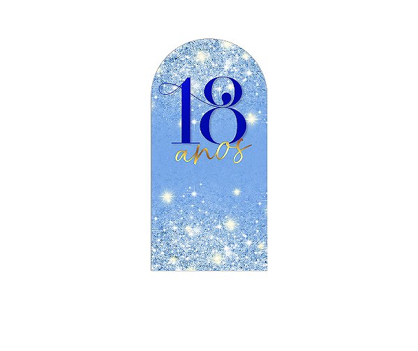 Painel Romano Veste Fácil 1,00x2,00 - 18 Anos Azul Efeito Glitter 212