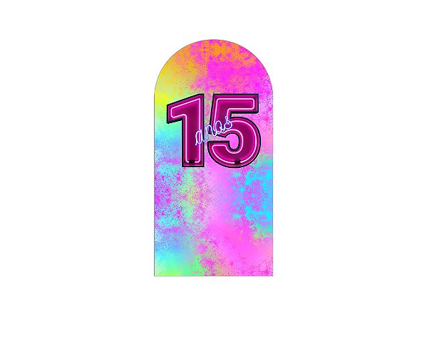 Painel Romano Veste Fácil 1,00x2,00 - 15 Anos Colorido Efeito Neon 240
