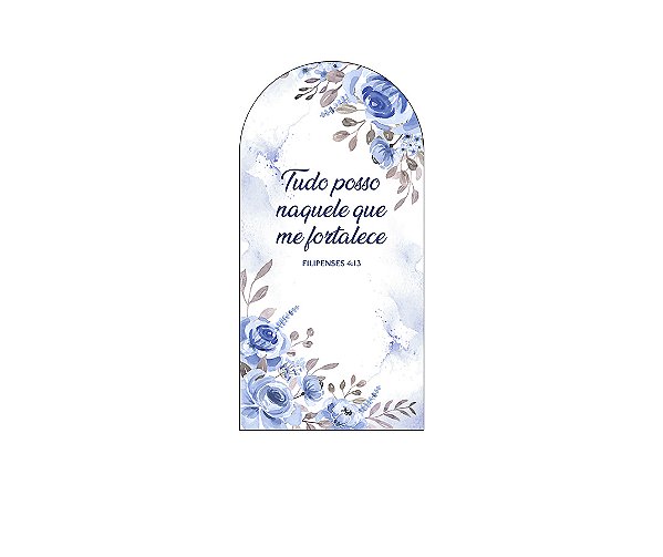 Painel Romano Veste Fácil 1,00x2,00 - Religioso Floral Azul 007