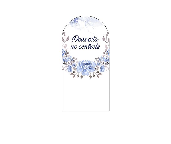 Painel Romano Veste Fácil 1,00x2,00 - Deus Está no Controle Floral Azul 008