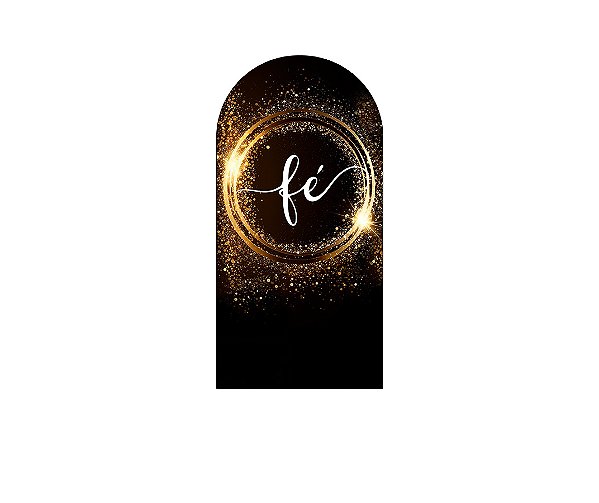 Painel Romano Veste Fácil 1,00x2,00 - Fé Arco Dourado Efeito Glitter 012