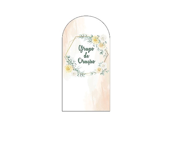 Painel Romano Veste Fácil 1,00x2,00 - Grupo de Oração Bege Floral 023