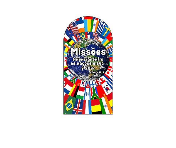 Painel Romano Veste Fácil 1,00x2,00 - Missões Bandeiras de Países 037