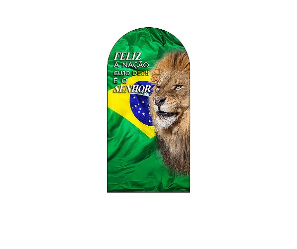 Painel Romano Veste Fácil 1,00x2,00 - Religioso Leão e Bandeira do Brasil 056