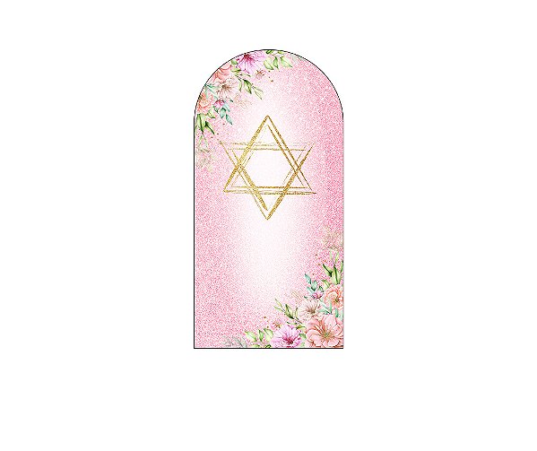 Painel Romano Veste Fácil 1,00x2,00 -Judaico Rosa com Dourado 060
