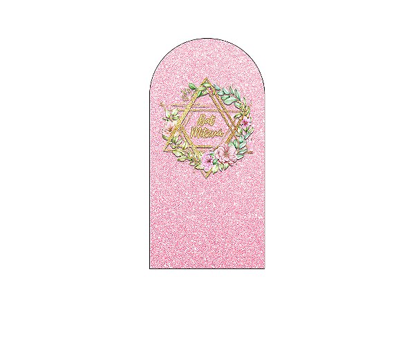 Painel Romano Veste Fácil 1,00x2,00 - Bat Mitzvá Judaico Rosa com Dourado 061