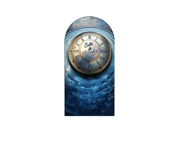 Painel Romano Veste Fácil 1,00x2,00 - Culto da Virada Relógio Azul 073