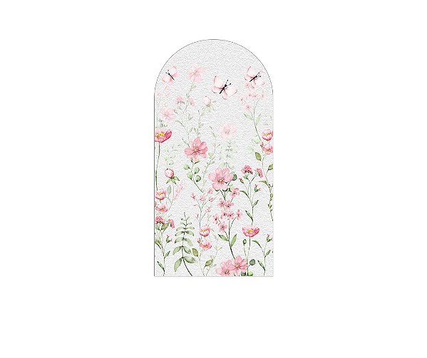 Painel Romano Veste Fácil 1,00x2,00 - Jardim com Flores Aquarela 027
