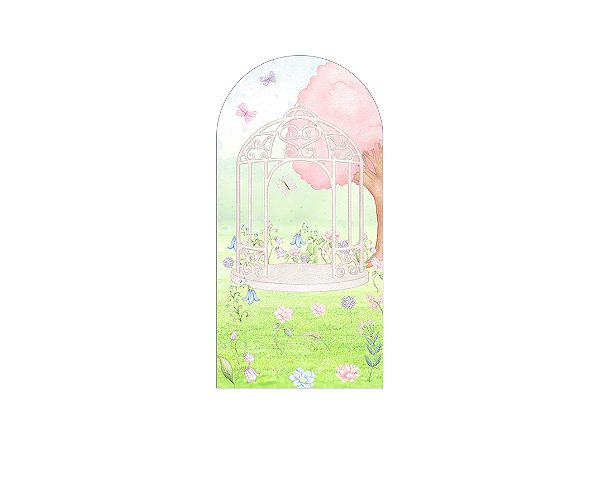 Painel Romano Veste Fácil 1,00x2,00 - Jardim Encantado Aquarela 036
