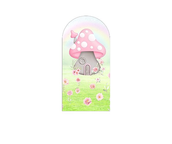Painel Romano Veste Fácil 1,00x2,00 - Jardim Encantado com Cogumelos 063