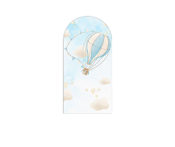 Painel Romano Veste Fácil 1,00x2,00 - Balões Azul e Bege Aquarela  002