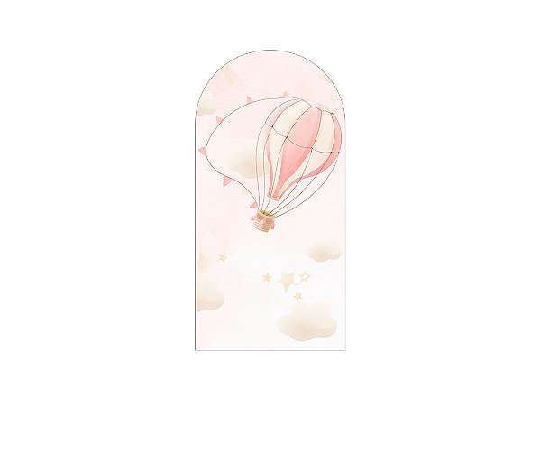 Painel Romano Veste Fácil 1,00x2,00 - Balão Aquarela Rosa com Bege 006