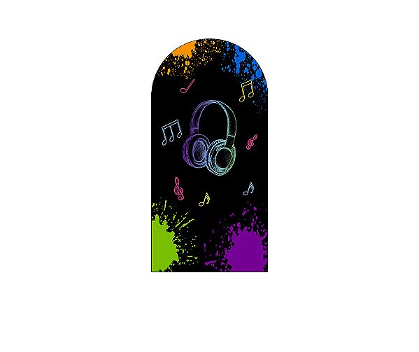 Painel Romano Veste Fácil 1,00x2,00 - Headphone Efeito Neon 002