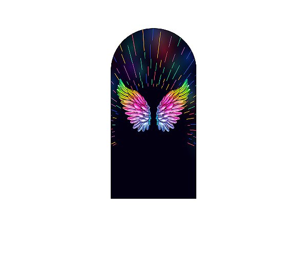 Painel Romano Veste Fácil 1,00x2,00 - Asas Coloridas Efeito Neon 005