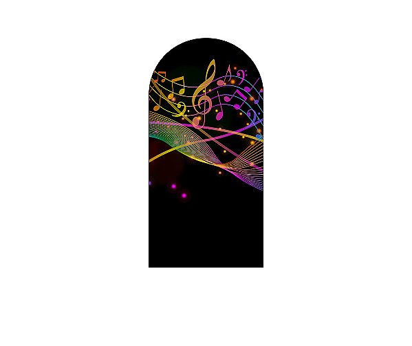 Painel Romano Veste Fácil 1,00x2,00 - Notas Musical Efeito Neon 020