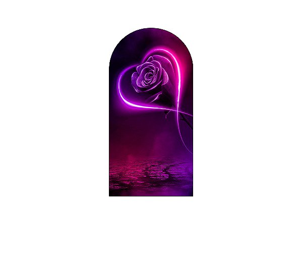 Painel Romano Veste Fácil 1,00x2,00 - Coração Efeito Neon 022