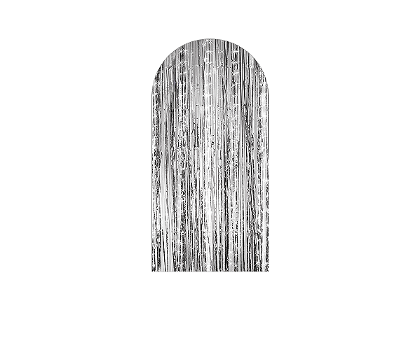 Painel Romano Veste Fácil 1,00x2,00 - Efeito Cortina de Serpentinas Prateado 002