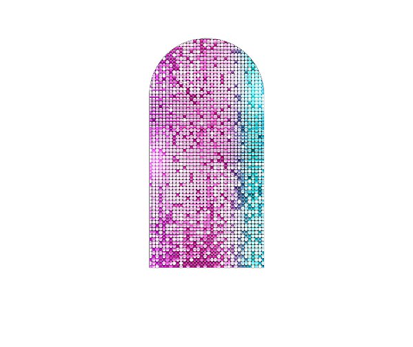 Painel Romano Veste Fácil 1,00x2,00 - Efeito Lantejoulas Azul e Rosa 005