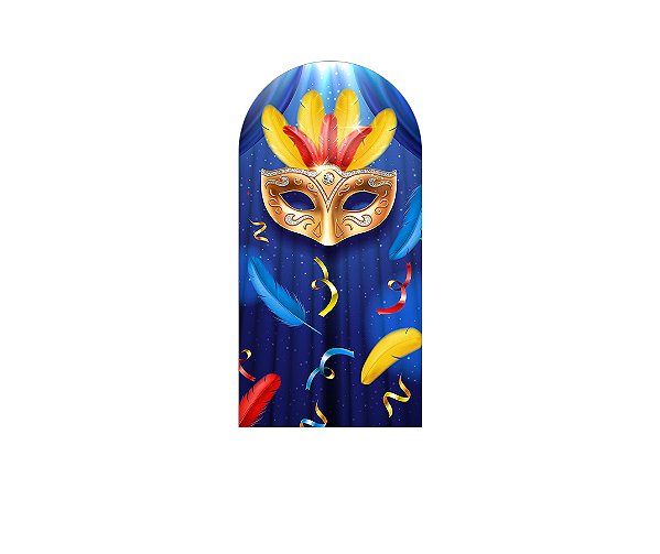 Painel Romano Veste Fácil 1,00x2,00 - Máscaras Carnavalesca Fundo Azul 029