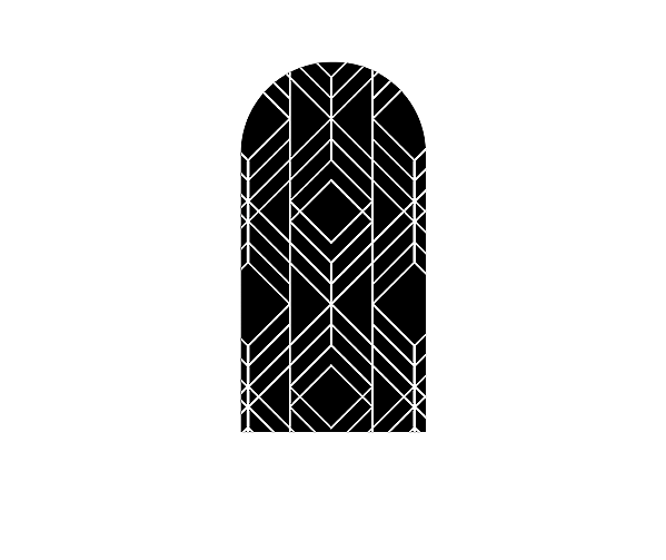 Painel De Festa Romano 1,00x2,00- Efeito Geométrico Preto e Branco 009