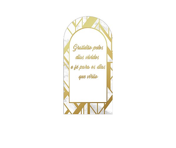 Painel De Festa Romano 1,00x2,00- Efeito Mármore Branco Gratidão 013