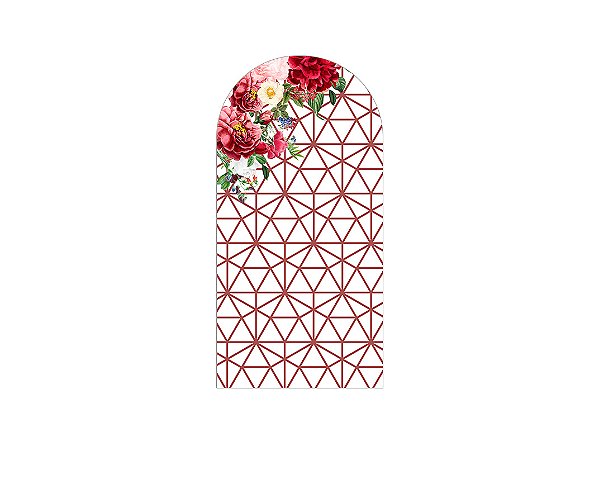 Painel De Festa Romano 1,00x2,00- Flores  Efeito Geométrico 015