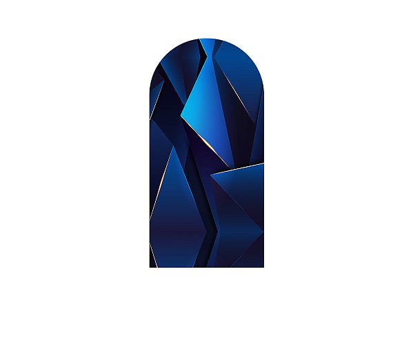 Painel De Festa Romano 1,00x2,00- Geométrico Azul Marinho com Dourado 036