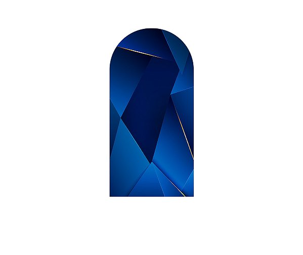 Painel De Festa Romano 1,00x2,00- Geométrico Azul com Dourado 037