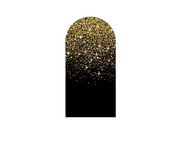 Painel De Festa Romano 1,00x2,00- Preto com Efeito Glitter Dourado 001